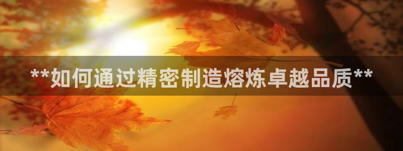 彩神v8平台正规吗可靠吗：**如何通过精密制造熔炼卓越品质**