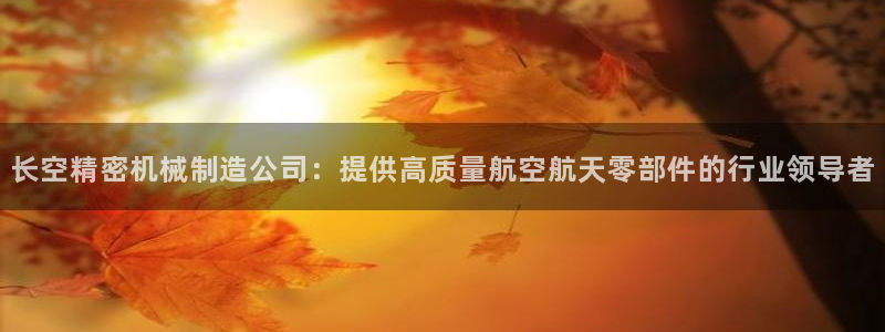 彩神v8下载app5.0：长空精密机械制造公司：提供高质量航空航天零部件的行业领导者