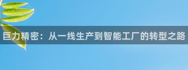 彩神v8app：巨力精密：从一线生产到智能工厂的转型之路